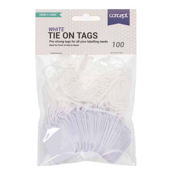 Concept Strung Tags 28mm x 43mm (100)