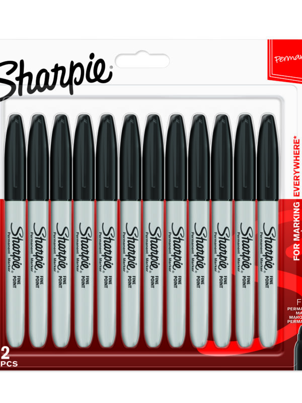 Sharpie Permanent Markers Black- 12pk