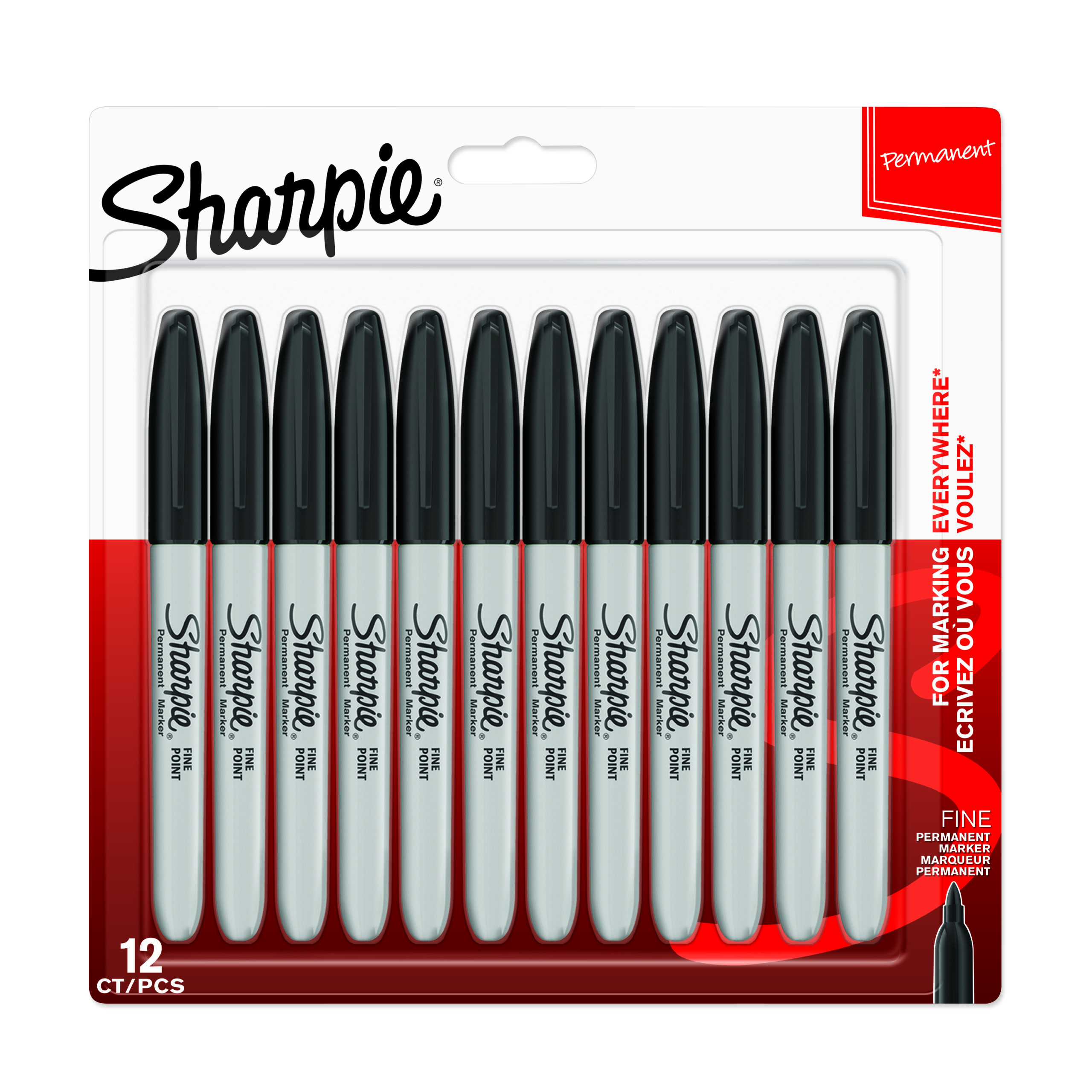 Sharpie Permanent Markers Black- 12pk