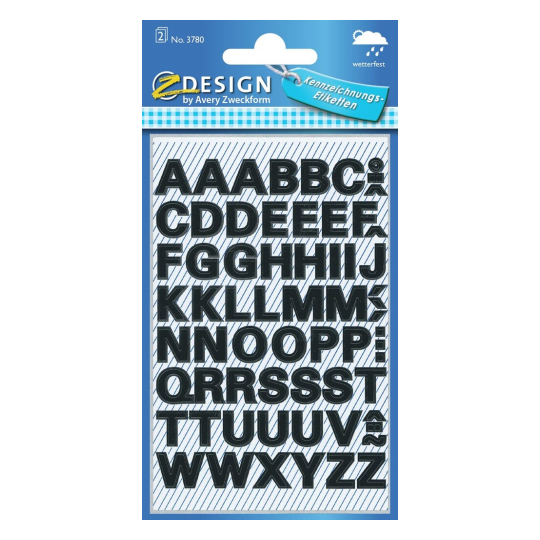 Avery Weatherproof A- Z Letters 9.5mm No. 3780
