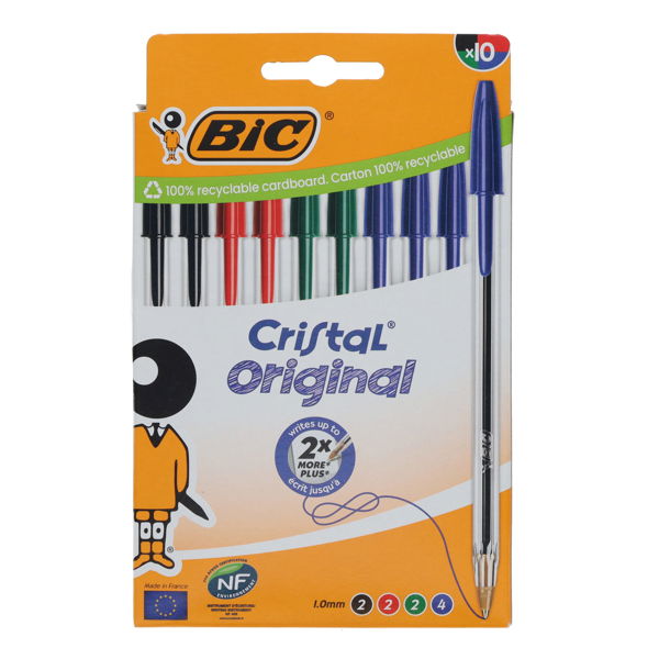 BIC Cristal Ballpoint Pens 10pk Asstd.