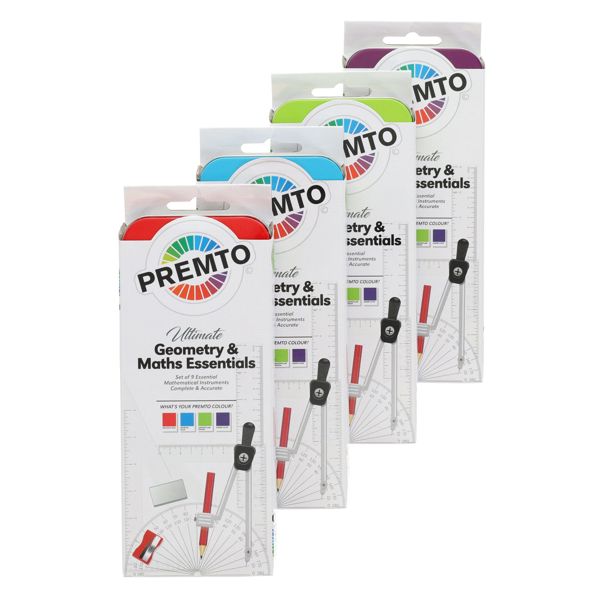 Premto 9pce Maths Set- Assorted Colours