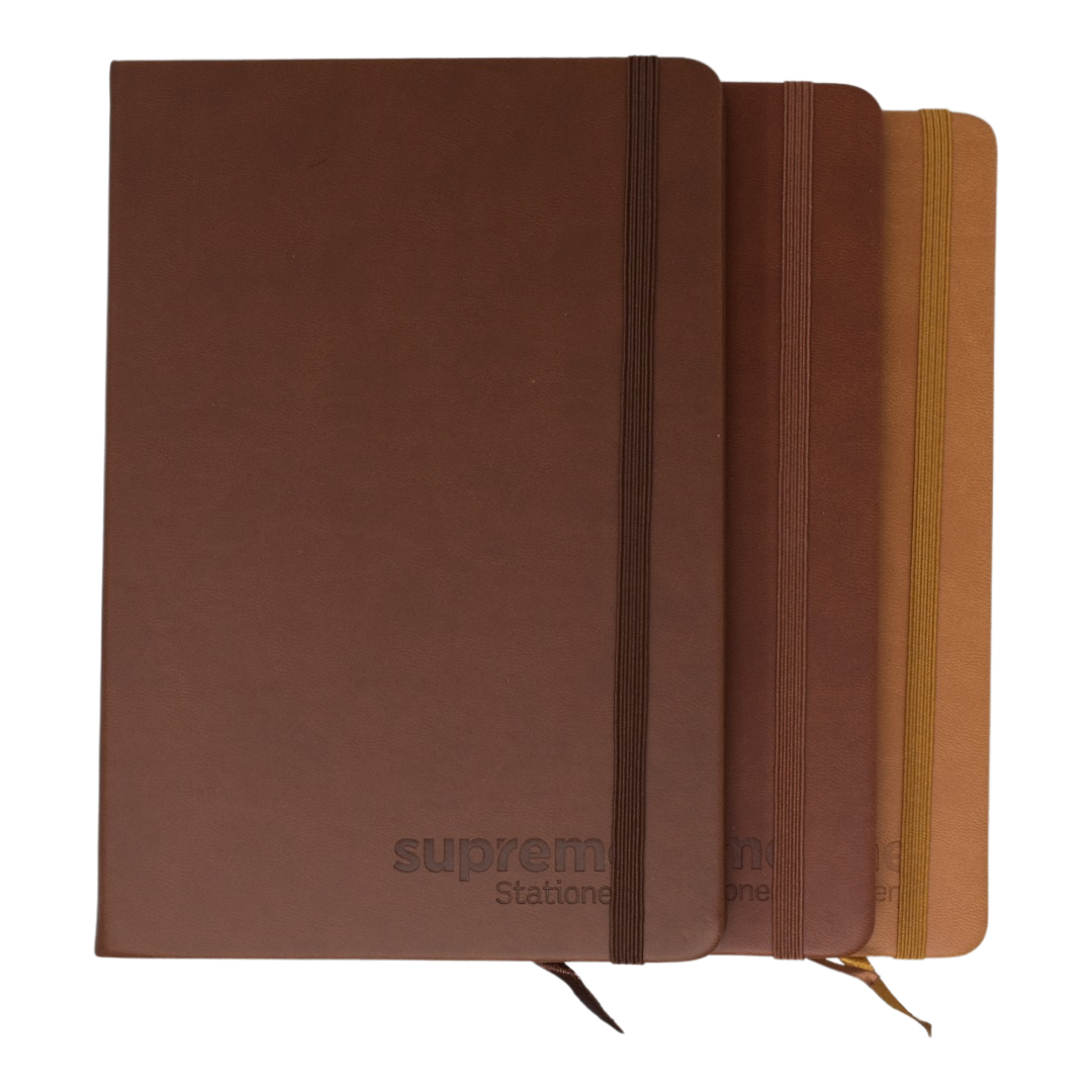 Supreme A5 Brown Notebook with Elastic Closure 160pg