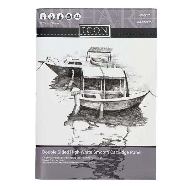 Icon A4 135gsm Sketch Pad - 40 sheets