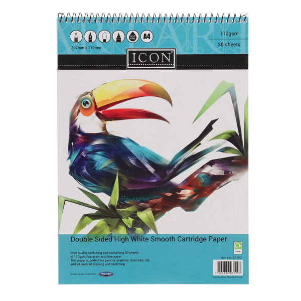 Icon A4 110gsm Spiral Sketch Pad - 30 sheets