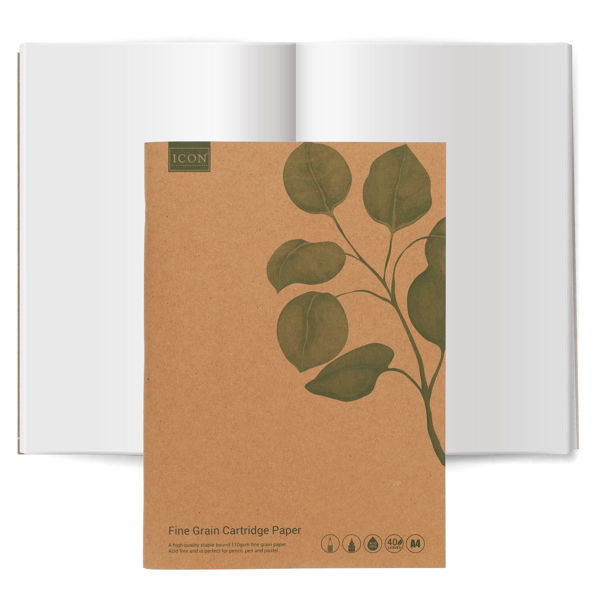 Icon A4 Green 110gsm Sketch Book - 80 page