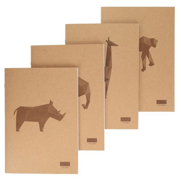 Icon A4 Kraft 110gsm Animalia Sketch Book - 80 page