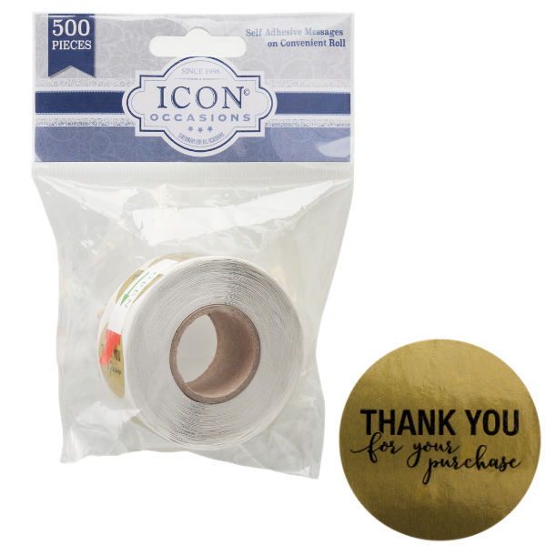 Icon 'Thank you for your purchase' Stickers (500 on roll)