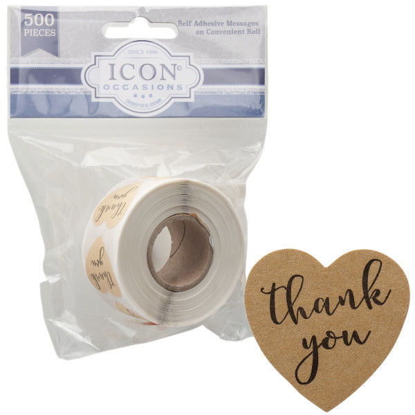 Icon 'Thank You' Stickers (500 on roll)