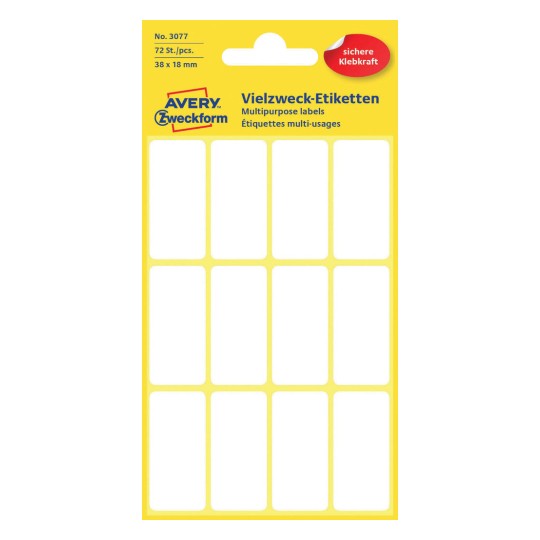 Avery Multipurpose Labels 38 x 18mm No. 3077