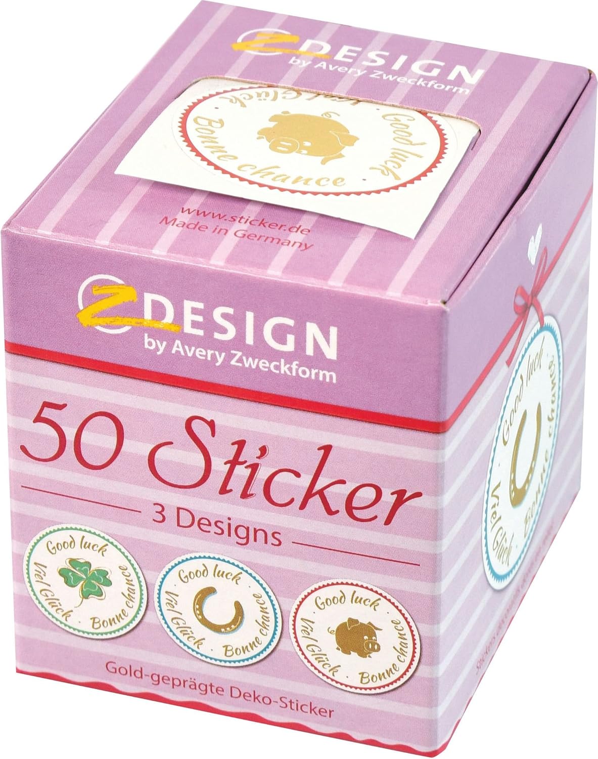 Avery Good Luck Embossed Assorted Stickers - 50 per roll