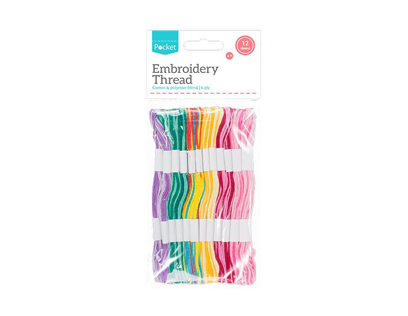 Pocket Assorted Embroidery Thread - 12 skeins