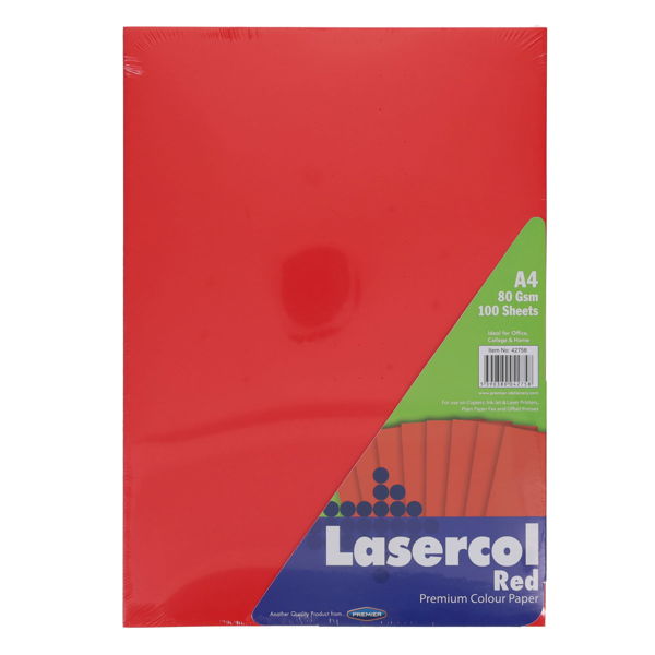Lasercol Red Activity Paper 80gsm (100)