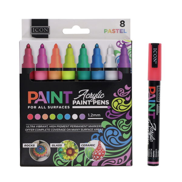 Icon Pastel Acrylic Paint Pens (8)