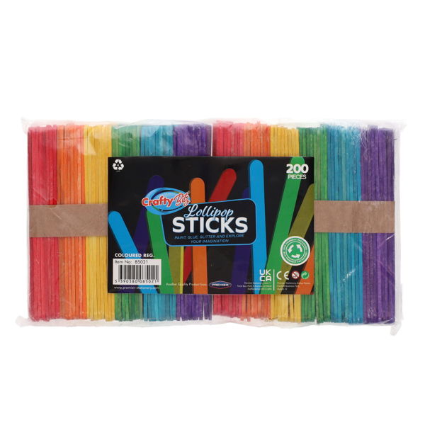 Crafty Bitz Coloured Lollipop Sticks (1000)