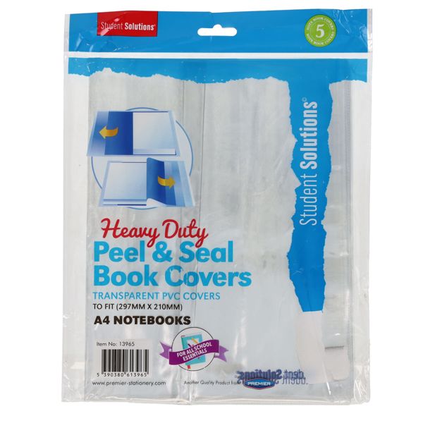 Student Solutions HD A4 Book Covers - 5pk