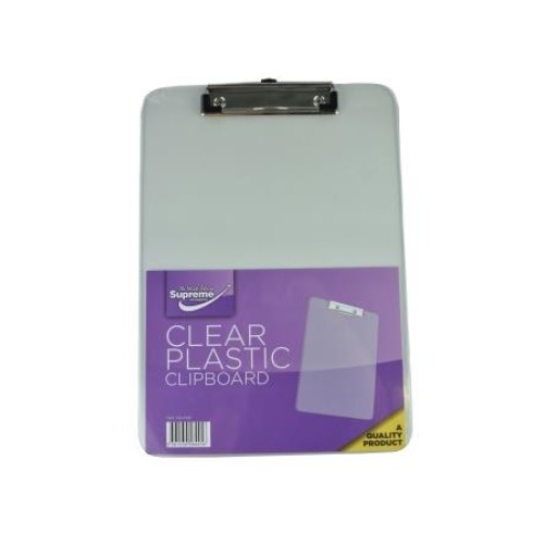 Supreme A4 Clear Plastic Clipboard