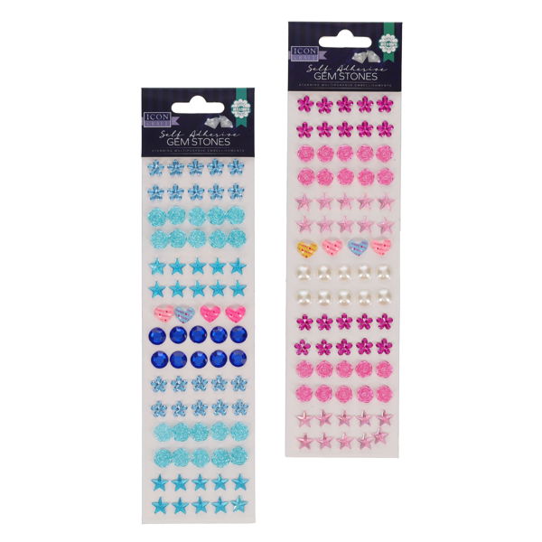 Icon Craft Self Adhesive Gemstones- Pink/Blue (69)