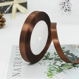 Brown Silk Ribbon- 6mm