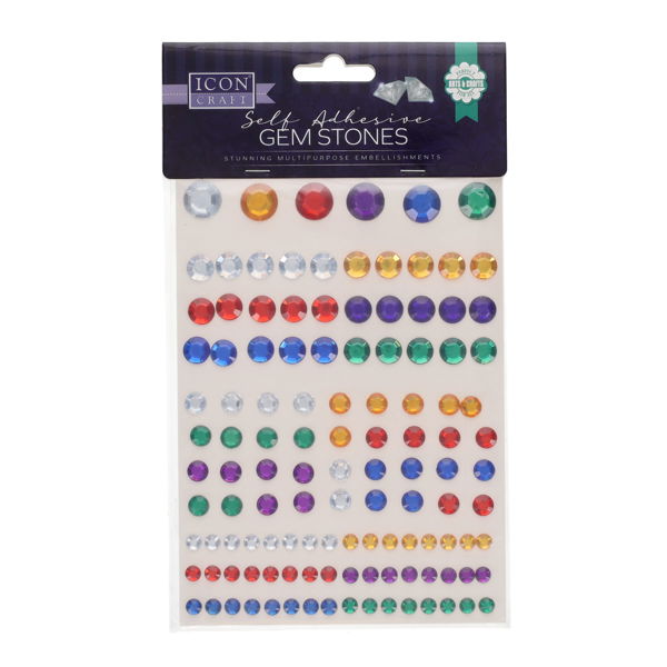 Icon Craft Self Adhesive Gemstones- Dark (120)