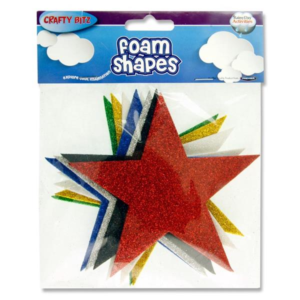 Crafty Bitz- Foam Shapes- Glitter Stars (8)