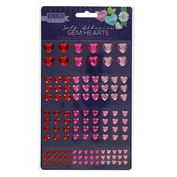 Icon Craft Adhesive Gem Hearts (120)