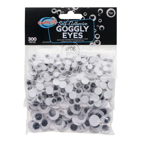 Crafty Bitz Assorted Sizes Wiggle Eyes (300)