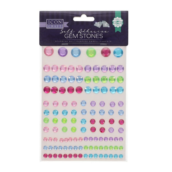 Icon Craft Self Adhesive Gemstones- Pastel (120)