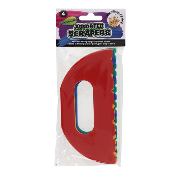 World Of Colour Assorted Scrapers- 4pk