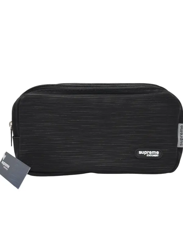 Supreme Black Triple Zip Pencil Case