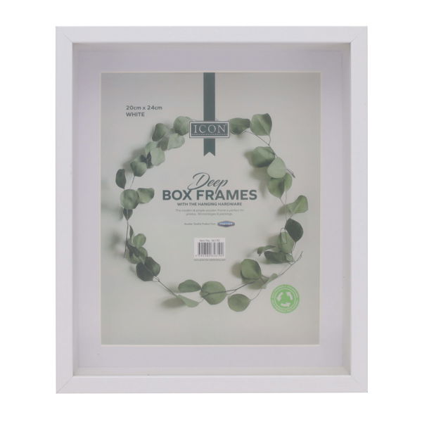 Icon 20x24cm Deep Box Frame- White