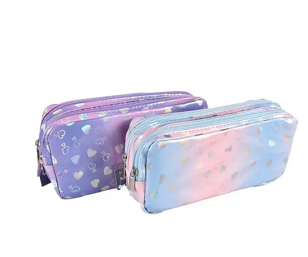 Supreme Plastic Hearts Double Zip Pencil Case PC-7703