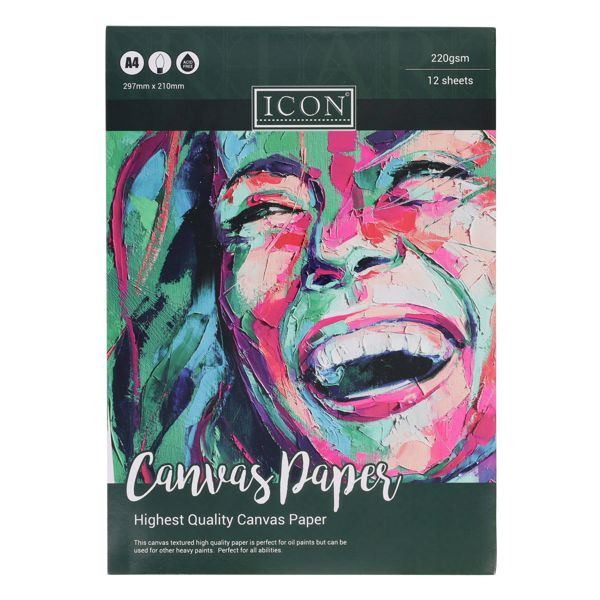 Icon A4 220gsm Canvas Paper- 12 Sheets