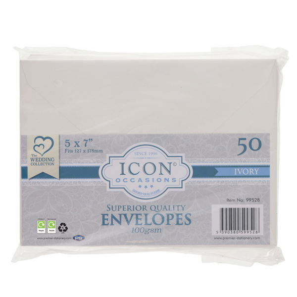 Icon Occasions 5x7 Ivory Envelopes (50)