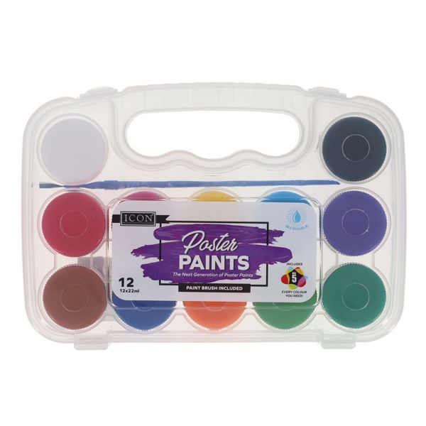 Icon 12x22ml Poster Paint Set