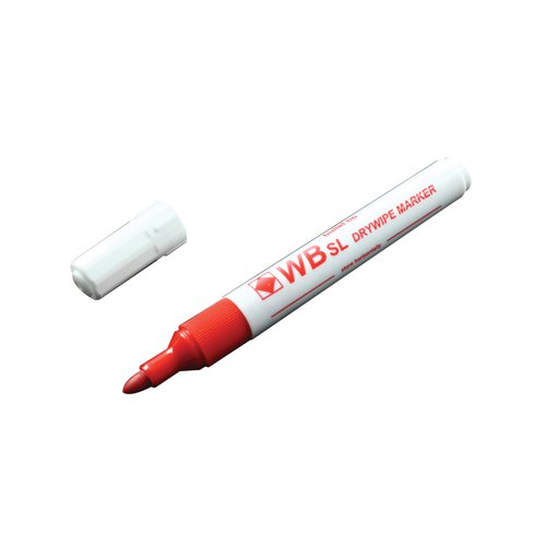 WB SL Drywipe Bullet Tip Red Markers (10)