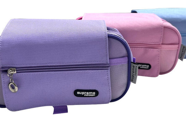 Supreme Girls Triple Zip Pencil Case PC-8632