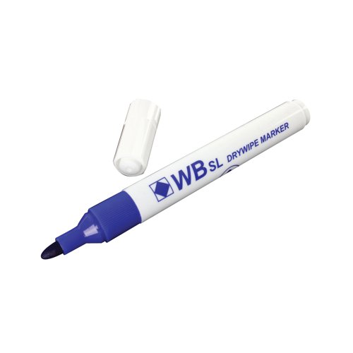 WB SL Drywipe Bullet Tip Blue Markers (10)