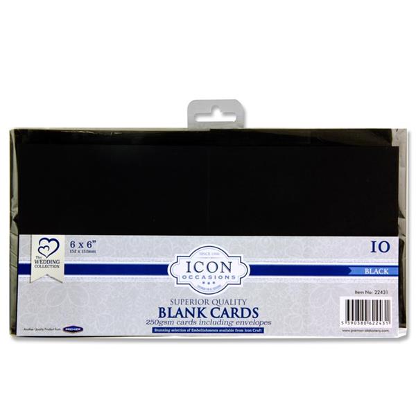 Icon Occasions Black Cards and Envelopes 6x6 (10)