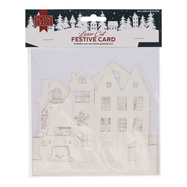 Icon Laser Cut Festive Card- Christmas Scene