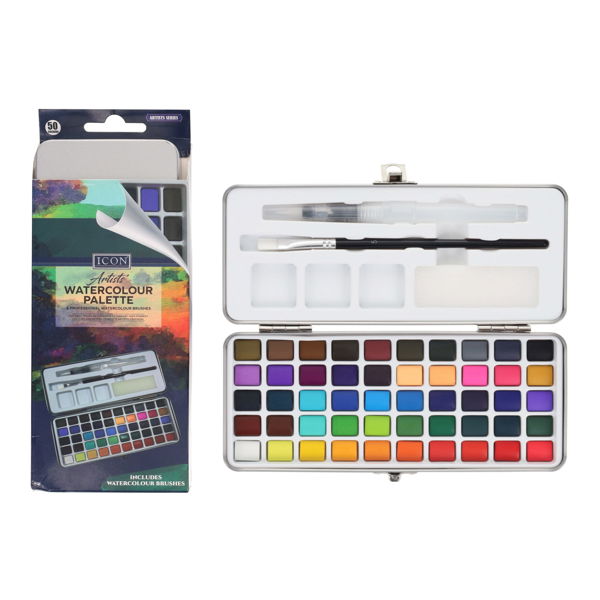 Icon Artists Watercolour Palette 50 colours