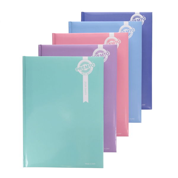 Premto A4 Page A Day 2026 Diary in Pastel Colours