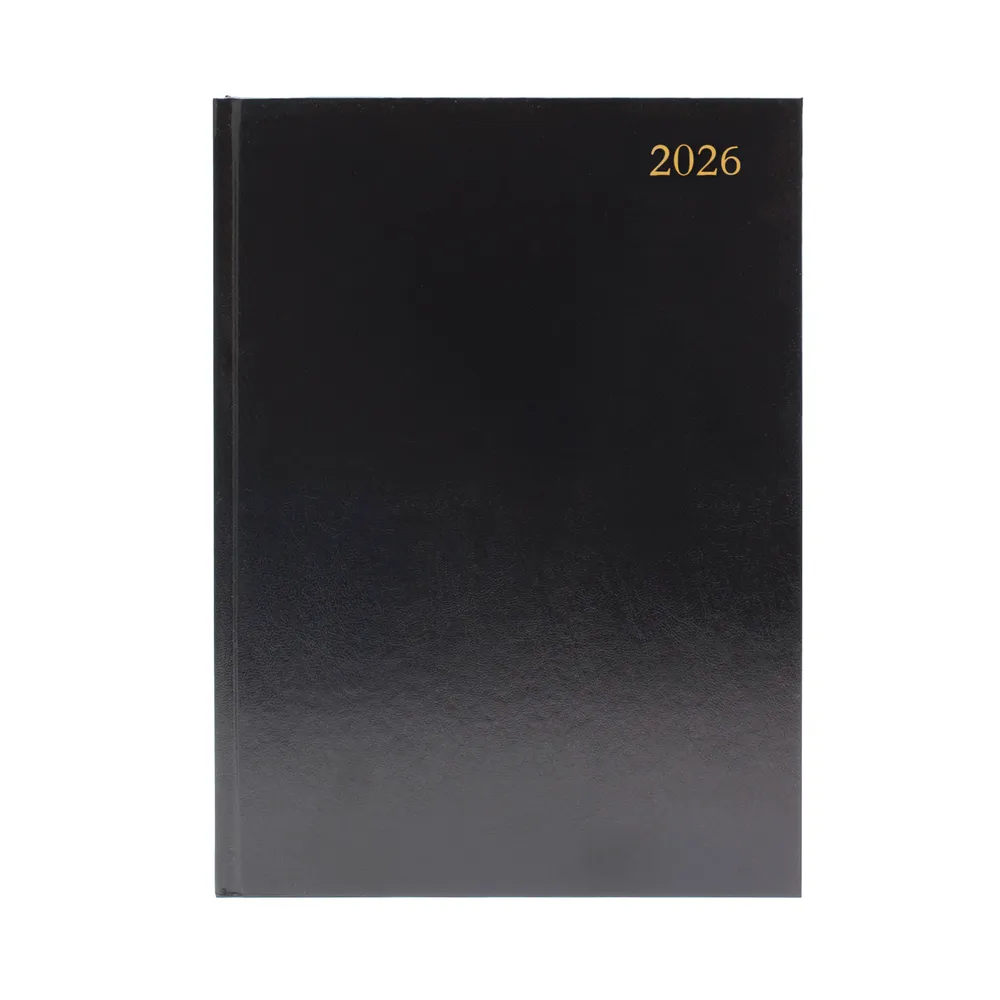 5 Star 2026 Diary A5 Page A Day Hardback Black KFA51BK26