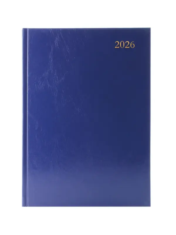 5 Star 2026 A4 Hardback Diary 2 Pages for Each Day Navy KF2A5BU26