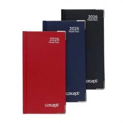 Concept 2026 Executive Slim Pocket Week To View Diary