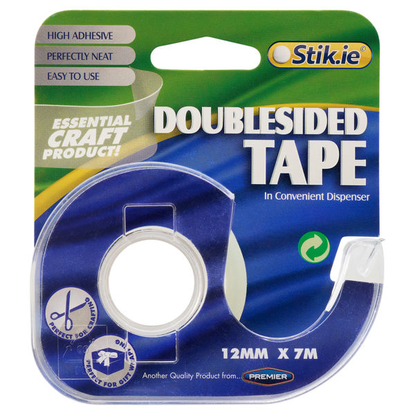 Stik.ie 12mm x 7m Double Sided Tape with Dispenser
