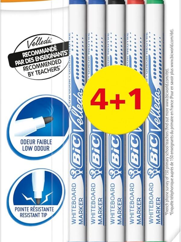 Bic Velleda 1721 Assorted Whiteboard Pens (4+1)