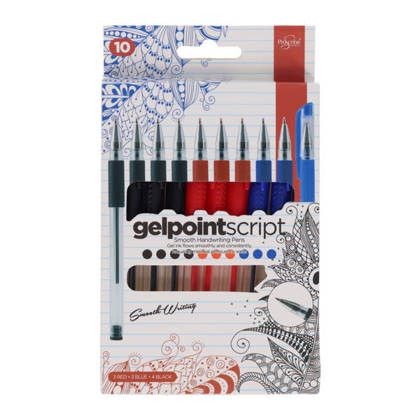 Proscribe Gelpoint Script Ballpens (10)