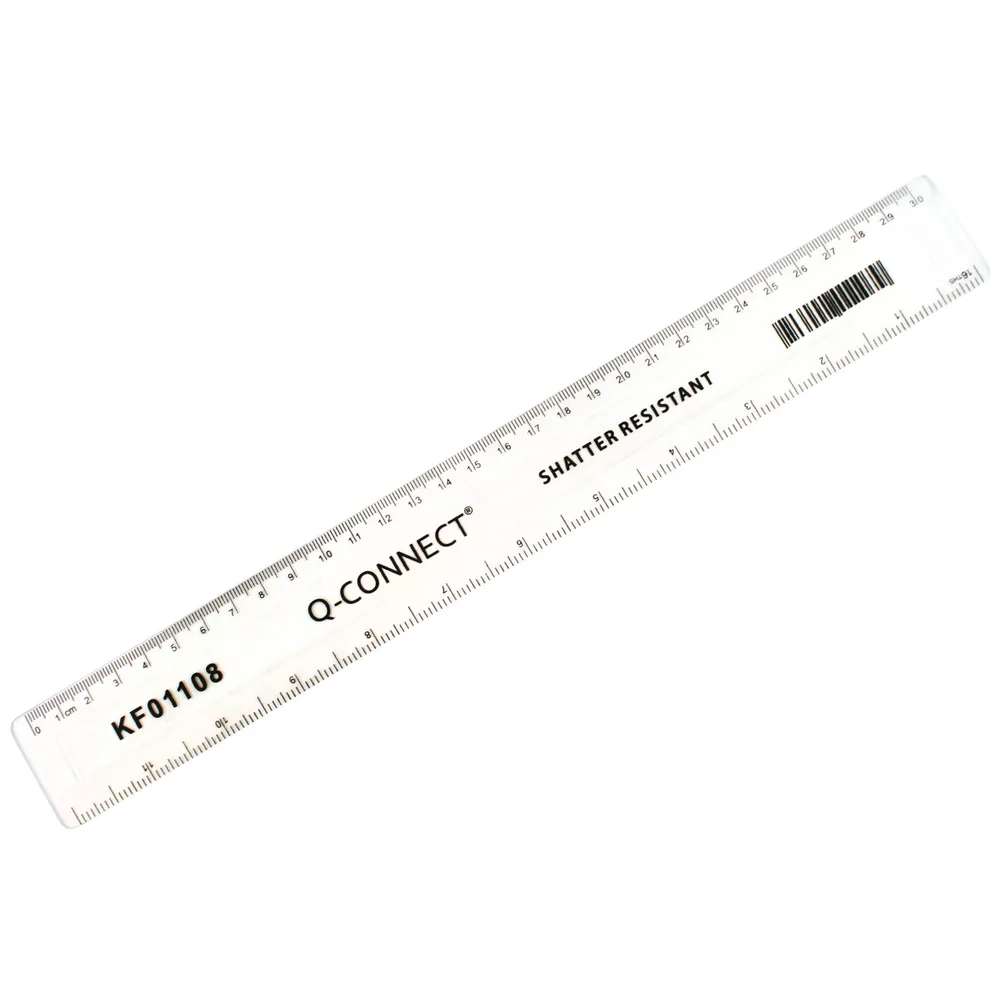 Q Connect 30cm Shatterproof Ruler KF01108 Single