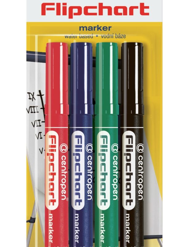 Centropen Flipchart Assorted Markers (4)
